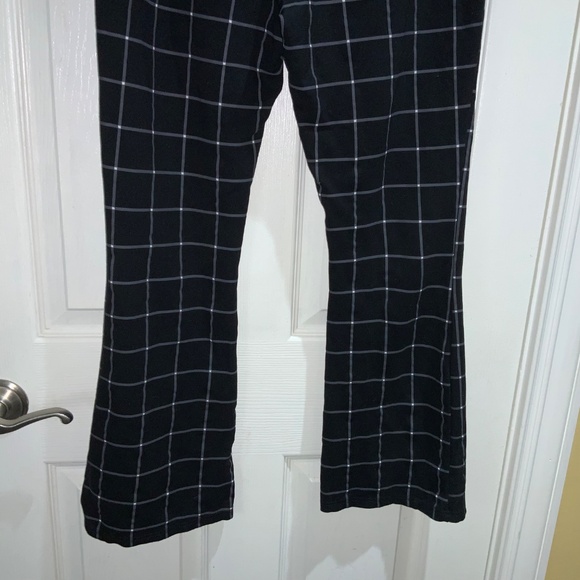 Lark + Grey windowpane check bootcut pants Sz L pull on style zipper detail - Picture 5 of 8
